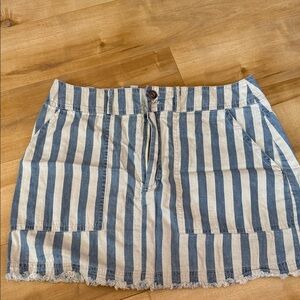 BB Dakota Blue and White Striped Women's mini Skirt